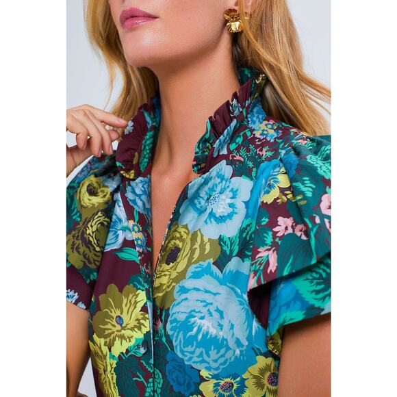 TUCKERNUCK Oxblood Verdant Floral Alice Dress Size M NWT Retail $298 Tuckernuck - Picture 4 of 6